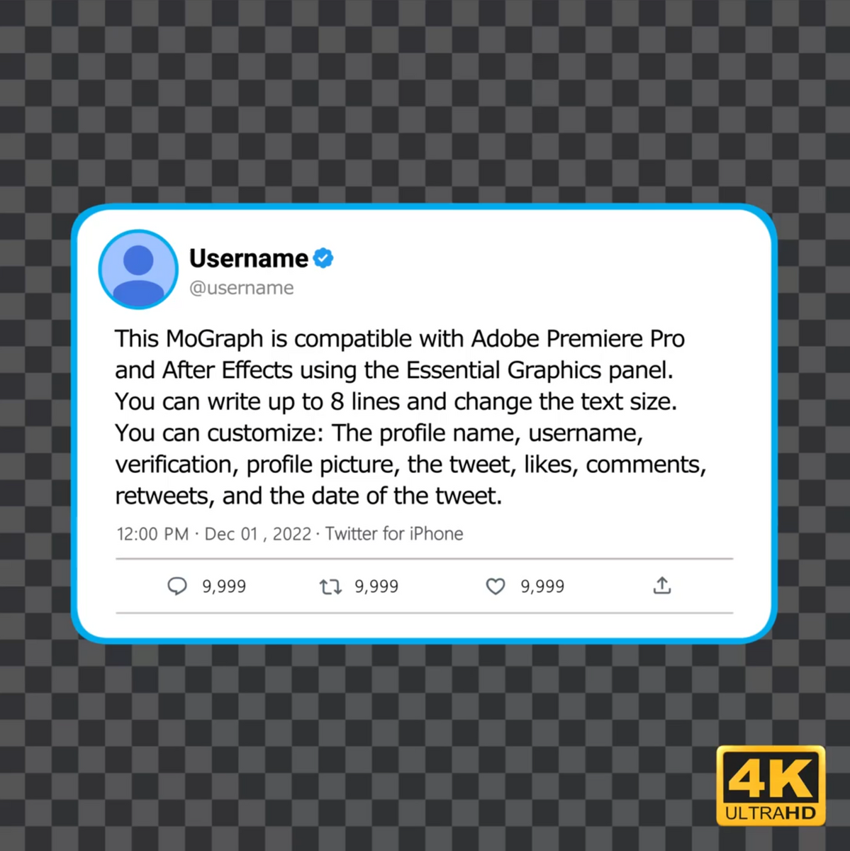 Twitter Tweet Animation Template CreatorSet