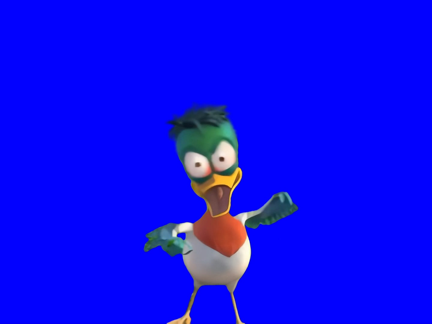 Angry Green Duck Raging meme - Back at the Barnyard (Green Screen)