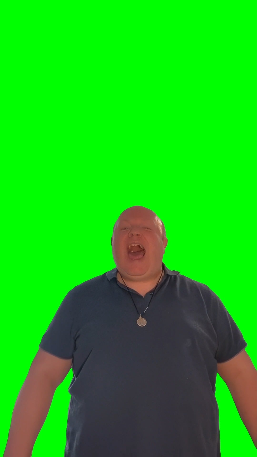 Fat Bald Guy Screaming meme (Green Screen)