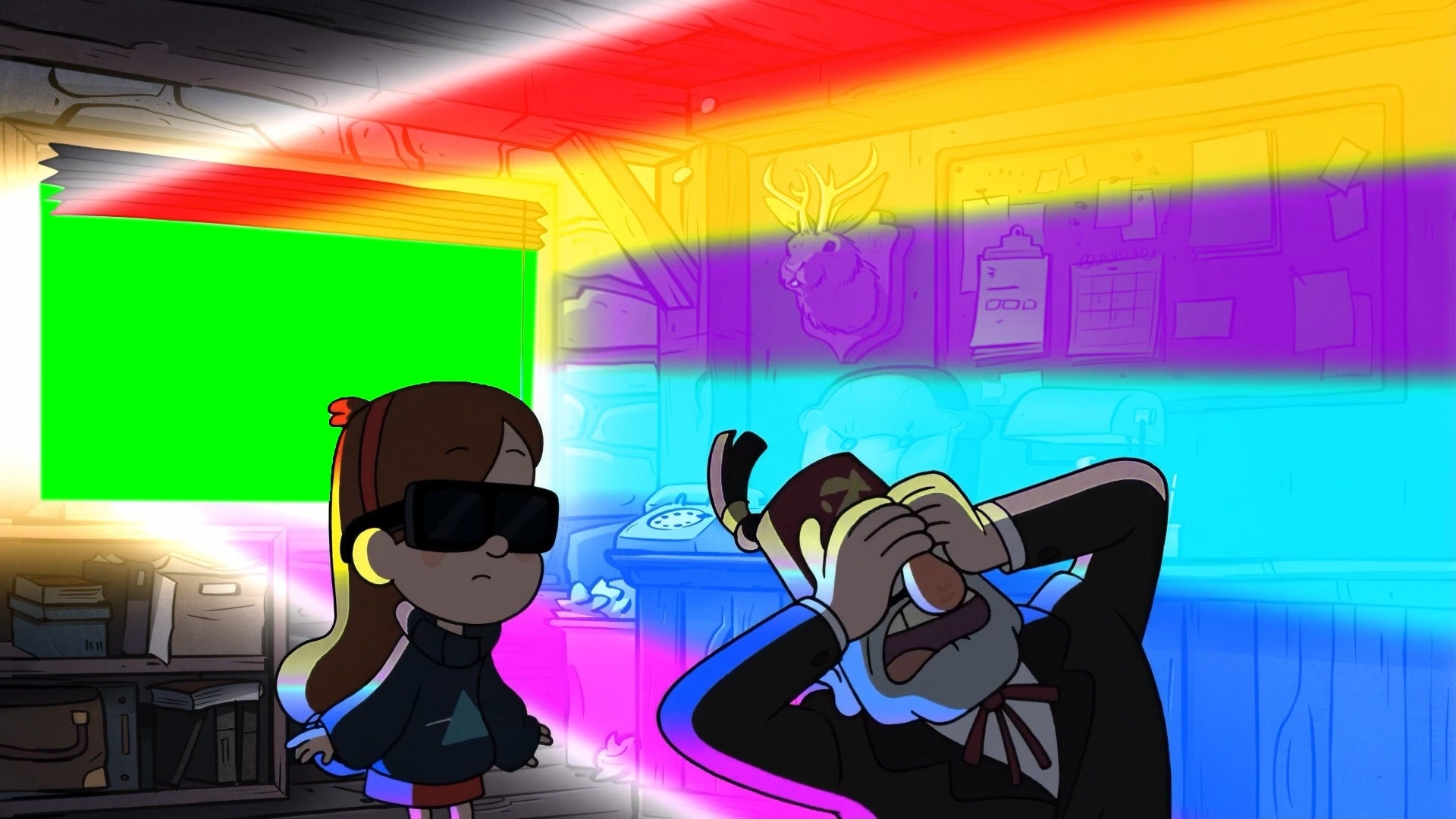 Grunkle Stan Opening the Window meme - Gravity Falls (Green Screen)