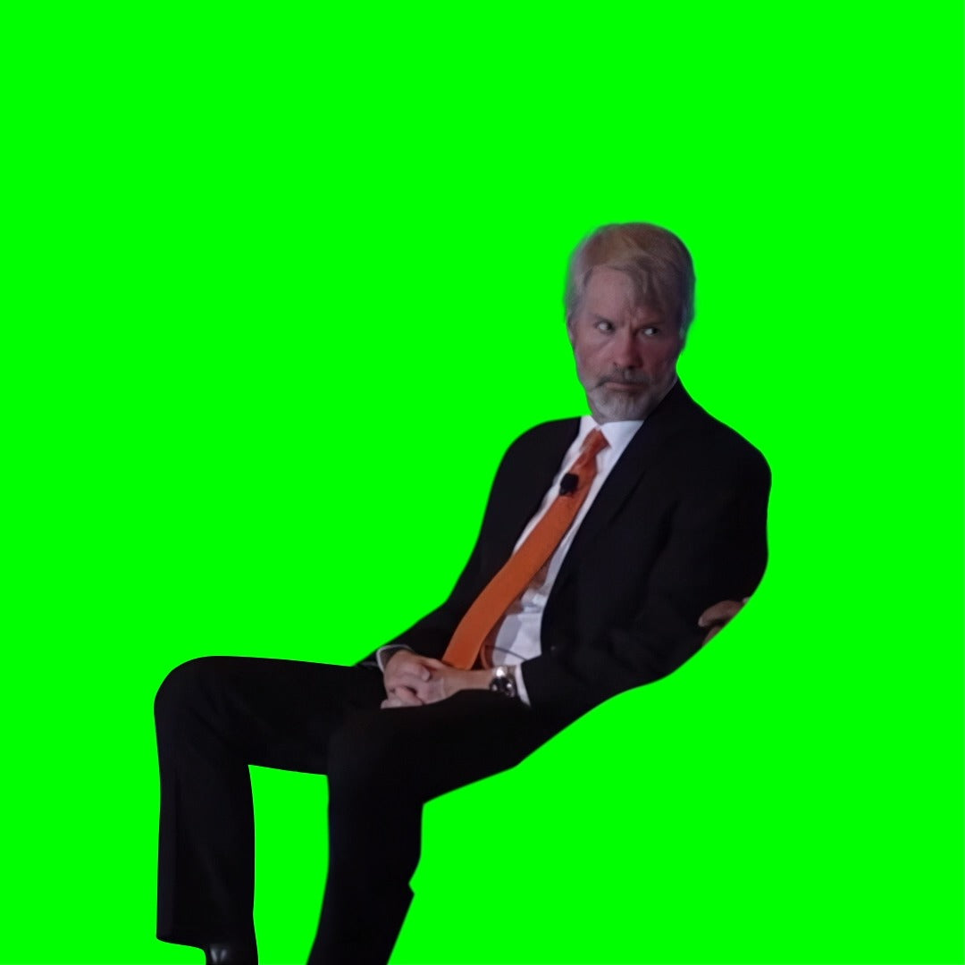 Michael Saylor Turning His Head and Almost Breaks His Neck - Bitcoin Reaction meme (Green Screen)