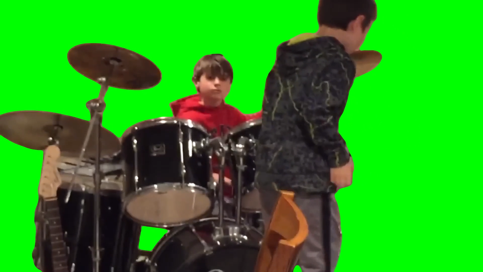 Ba Dum Tss meme - rim shot at the ready (Green Screen)
