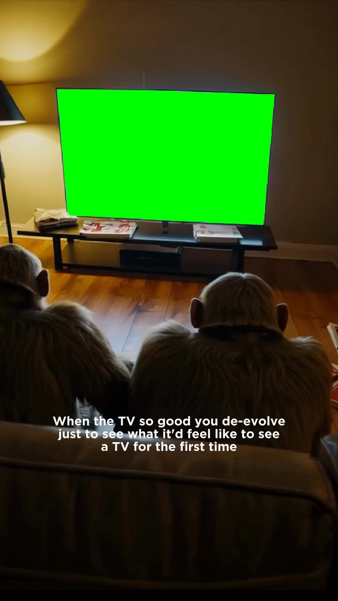 TCL Monkeys watching TV meme (Green Screen)