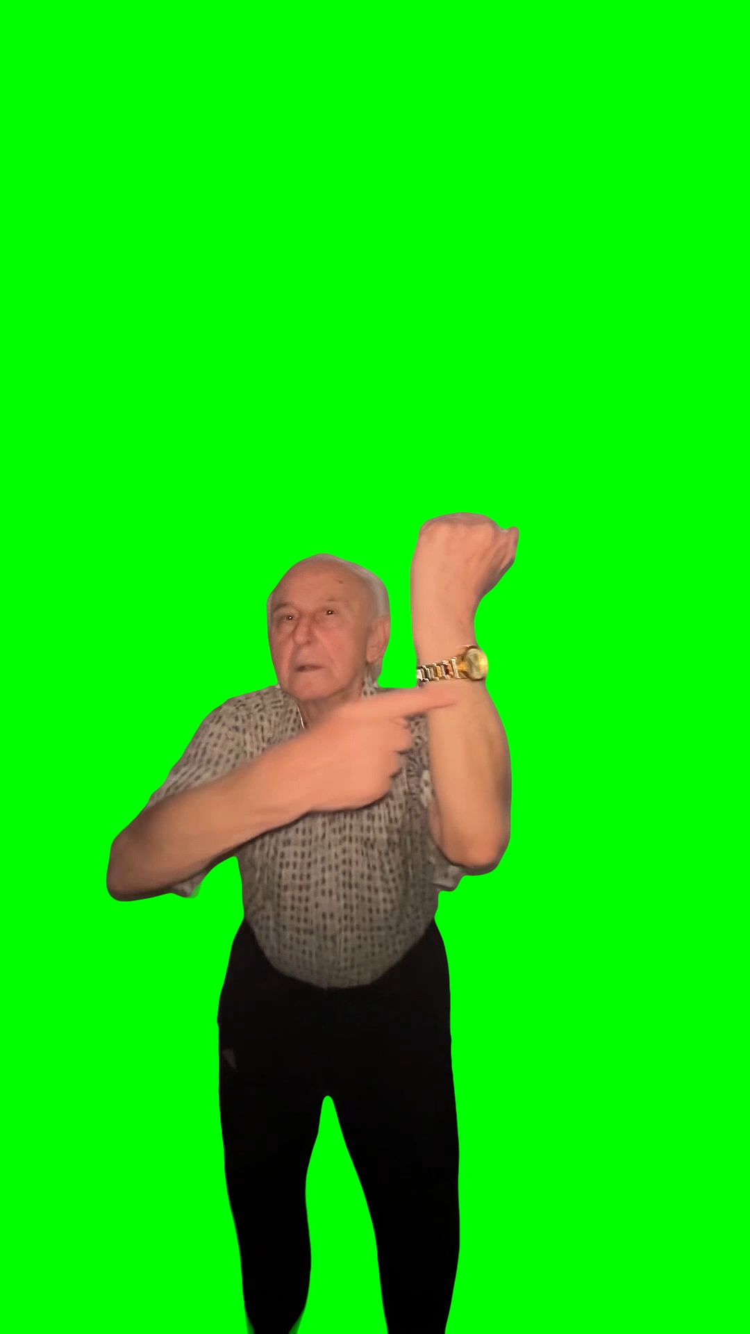 Grandpa and Grandma Dancing meme - Wrist piece on Bling Blaow meme (Green Screen)