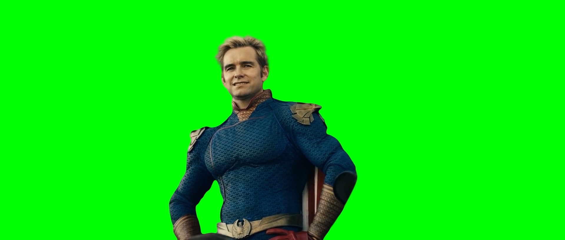 Homelander looking at Butcher meme - The Boys  (Green Screen)