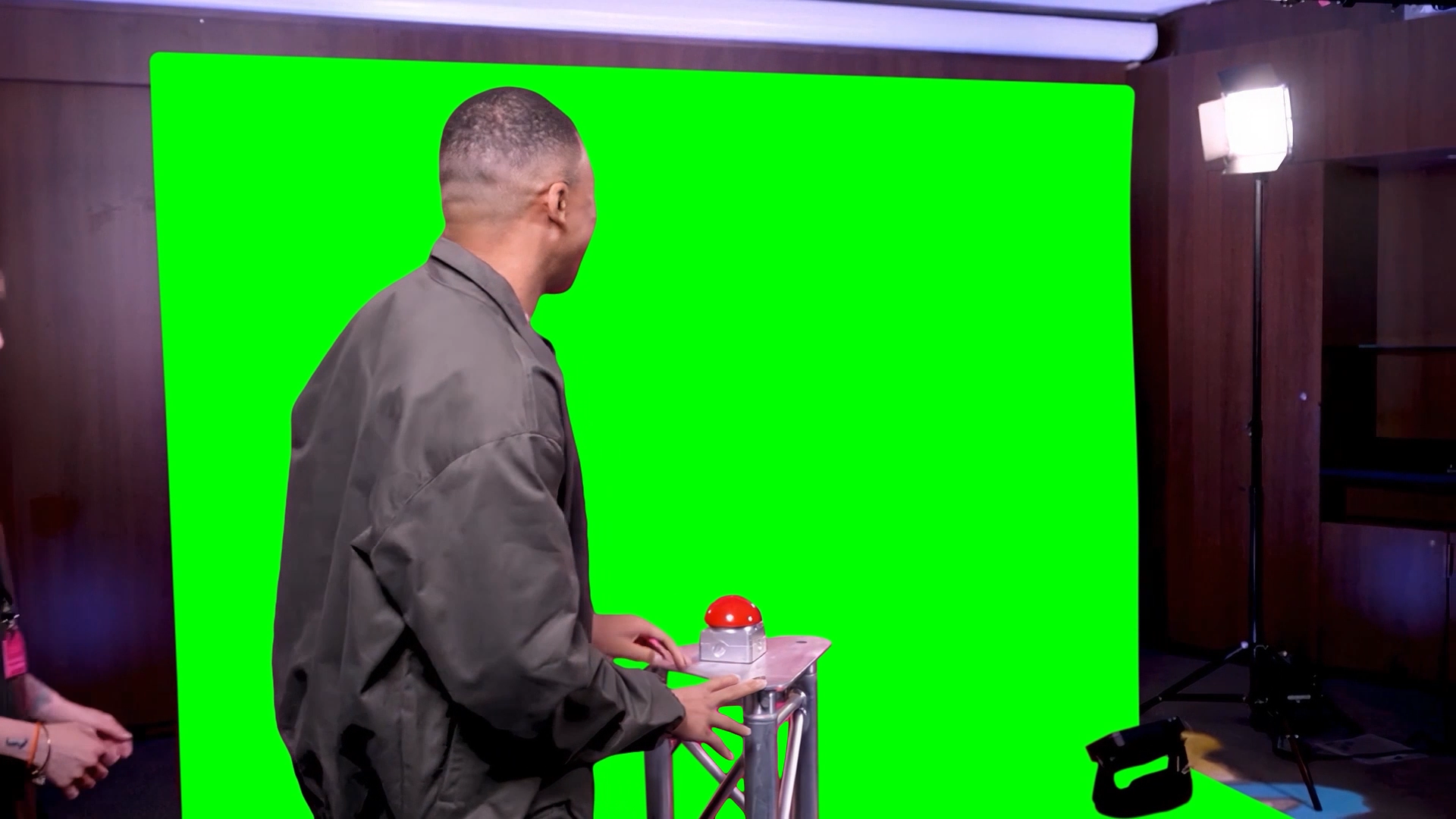 Mbappe Revealing Madame Tussauds Wax Statue of Himself meme (Green Screen)