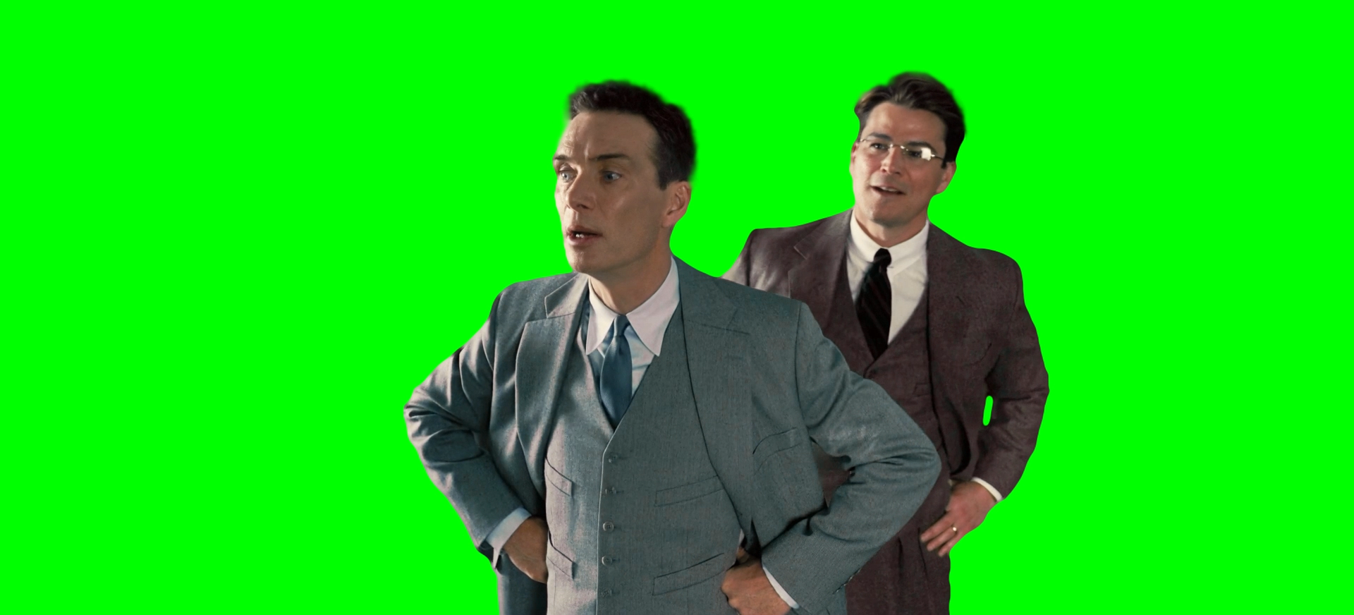 Oppenheimer Looking at a Chalkboard meme V2 (Green Screen)