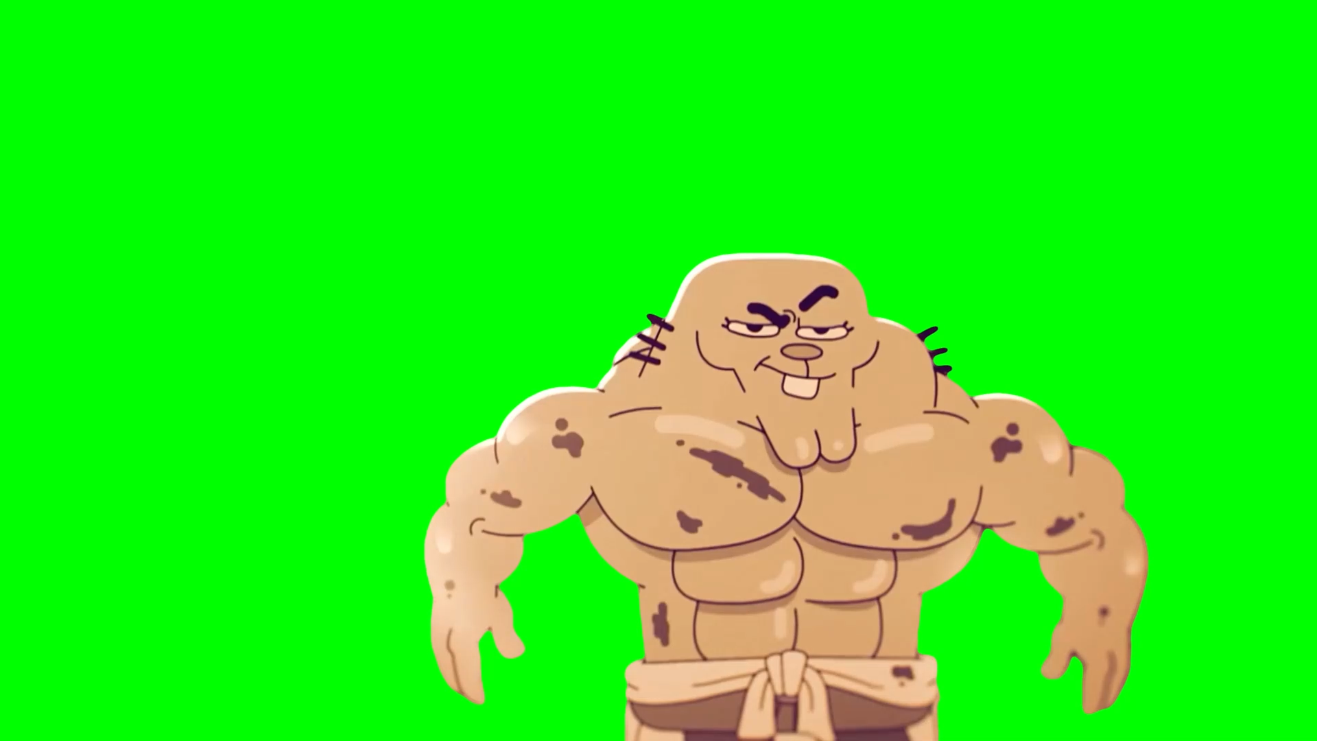 Muscular Richard Watterson walking - The Amazing World of Gumball  (Green Screen)