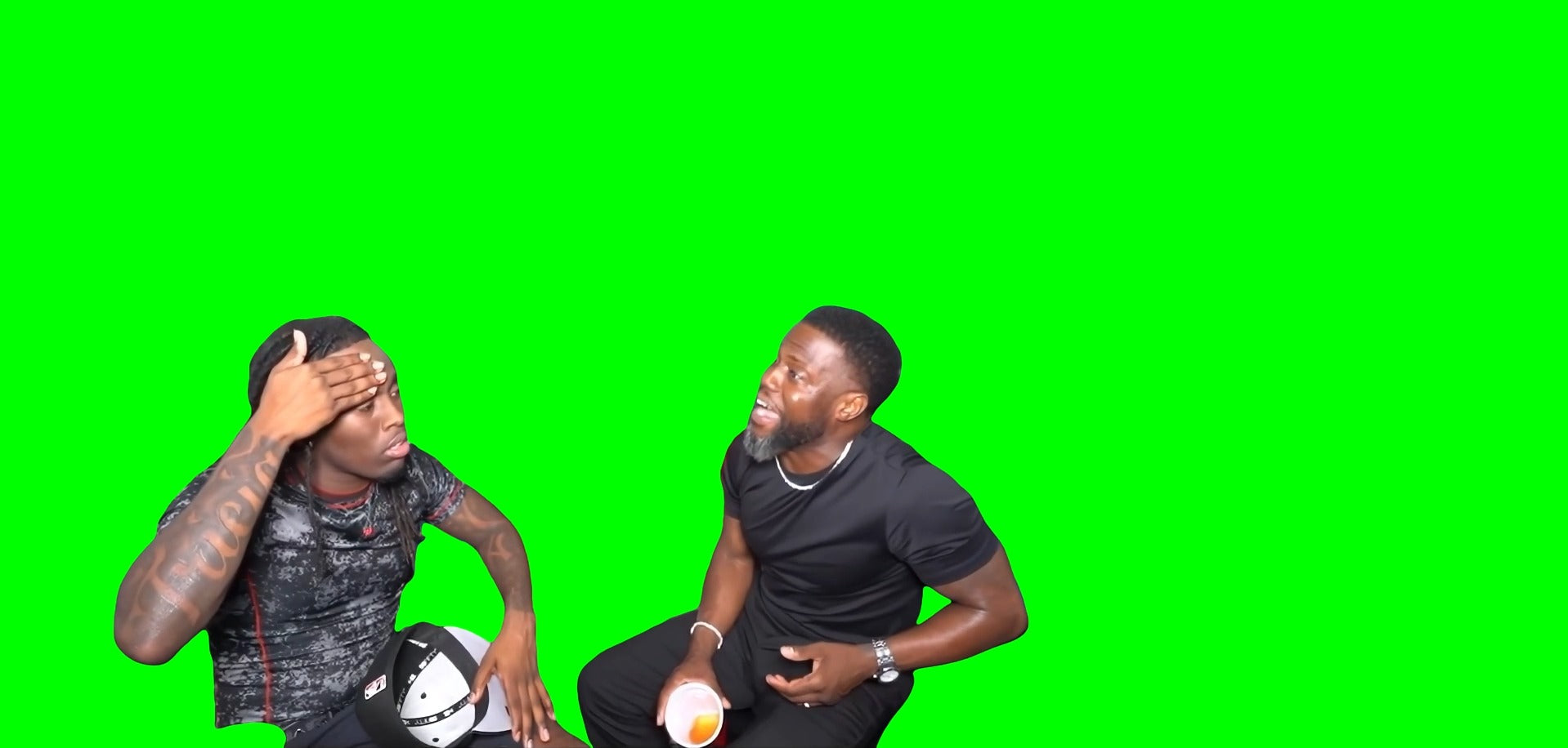 Kevin Hart saying “GOD DAMN! FUCK!” meme V2 (Green Screen)