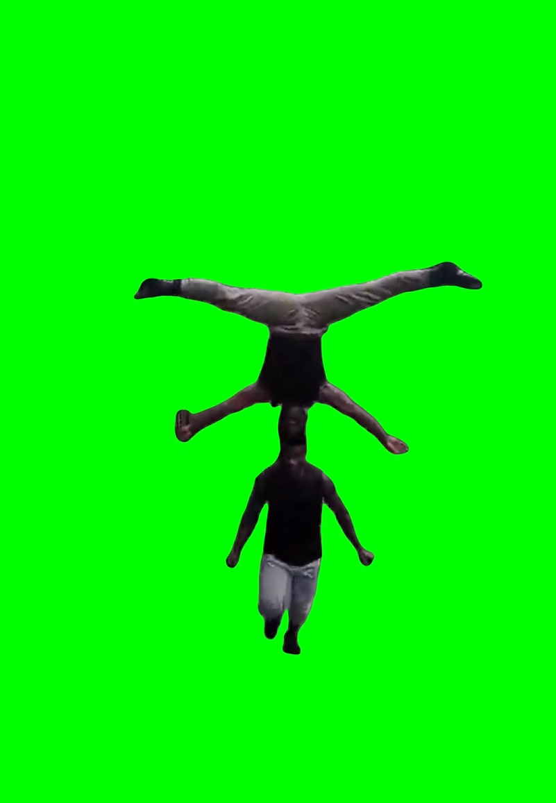 Ramadhani Brothers balance on head (Green Screen)