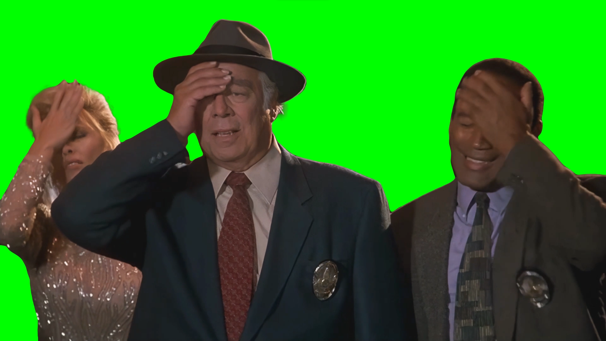 Crowd facepalming meme - The Naked Gun 3 (1994) movie (Green Screen)