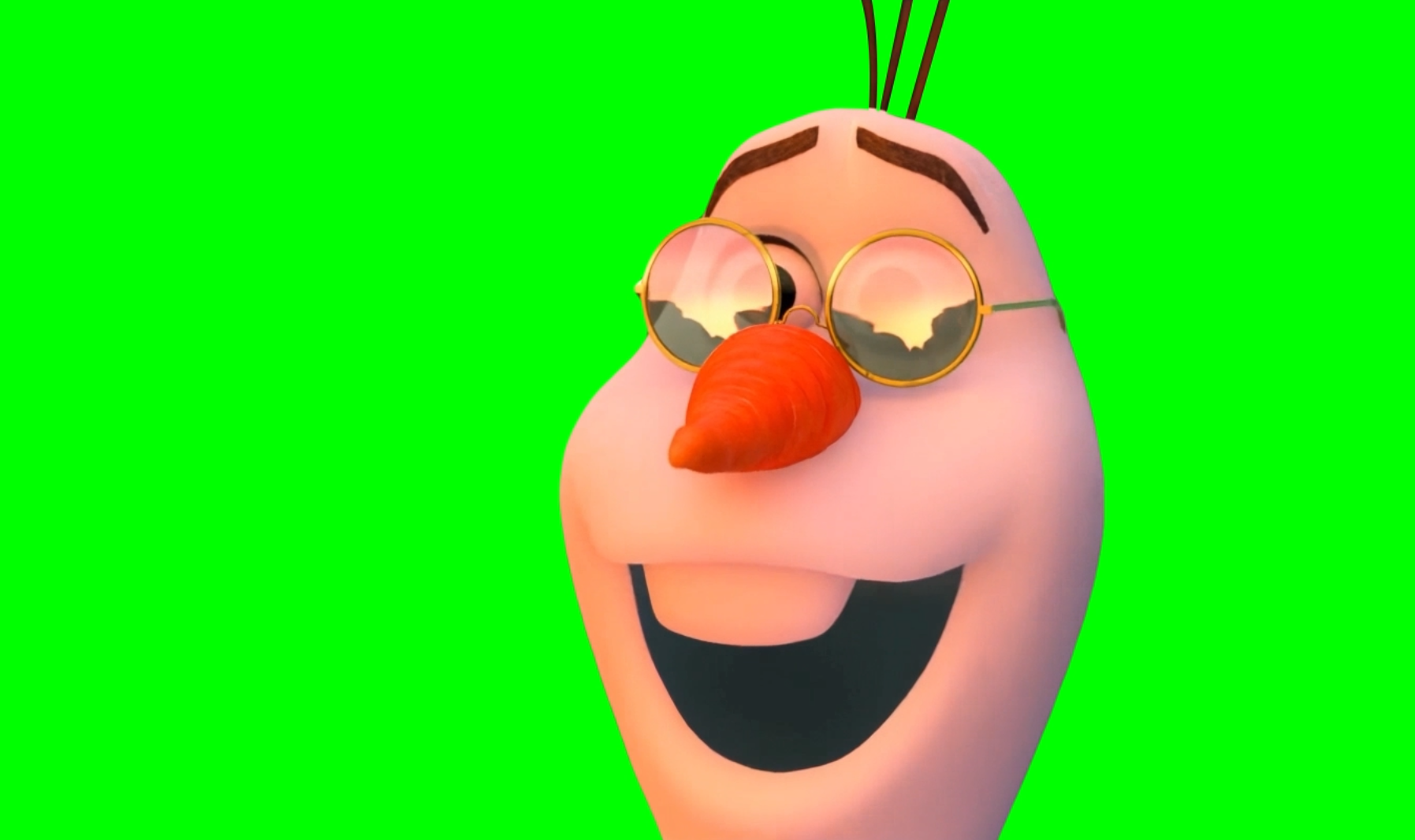 Olaf looking at the sun - Disney's Frozen (Green Screen)