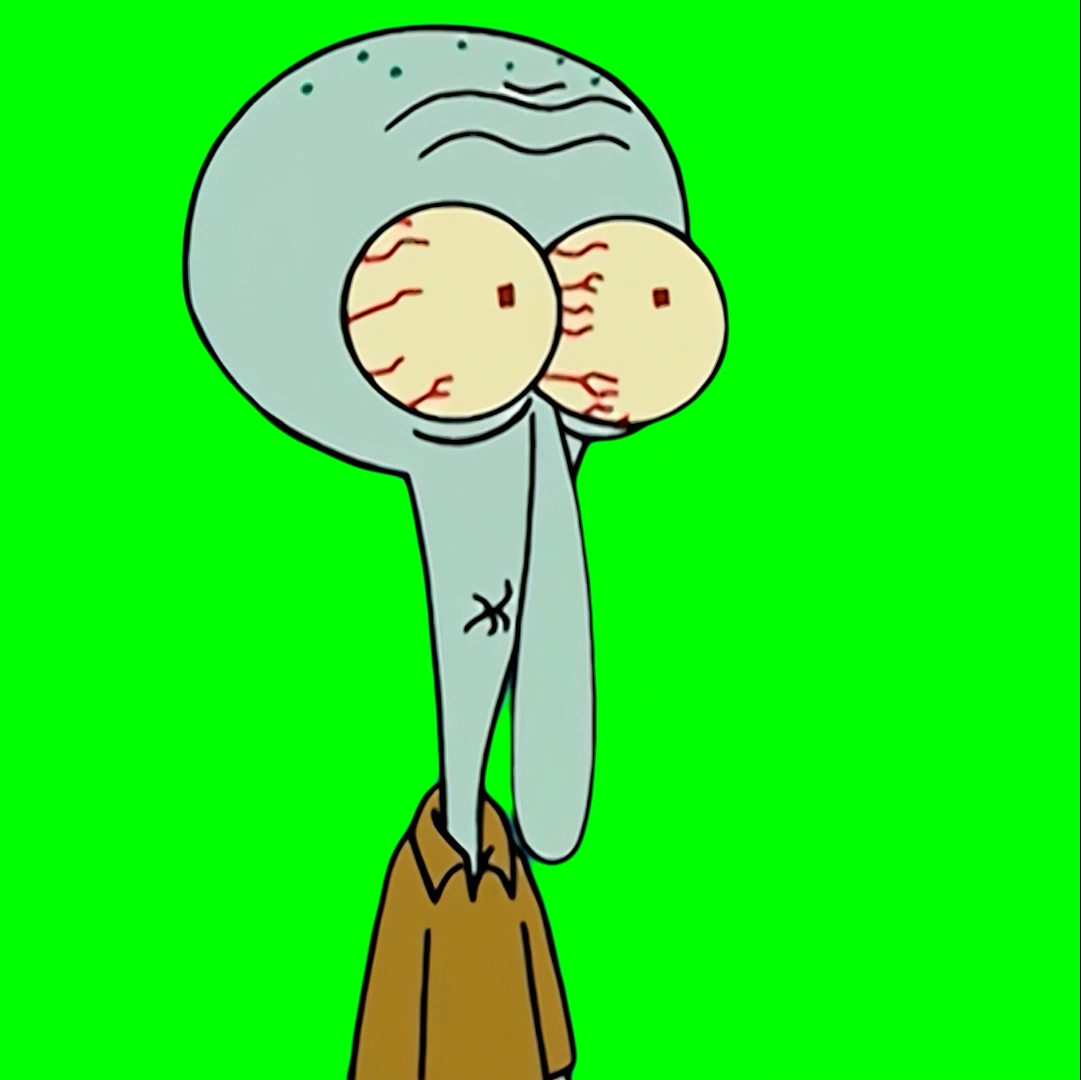Squidward’s nose shrinking meme - SpongeBob SquarePants (Green Screen)