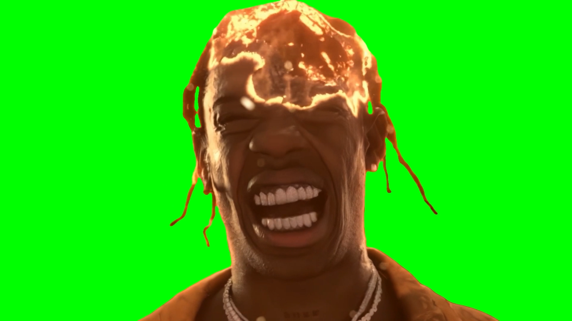 Travis Scott burning meme - Travis Scott on fire (Green Screen)