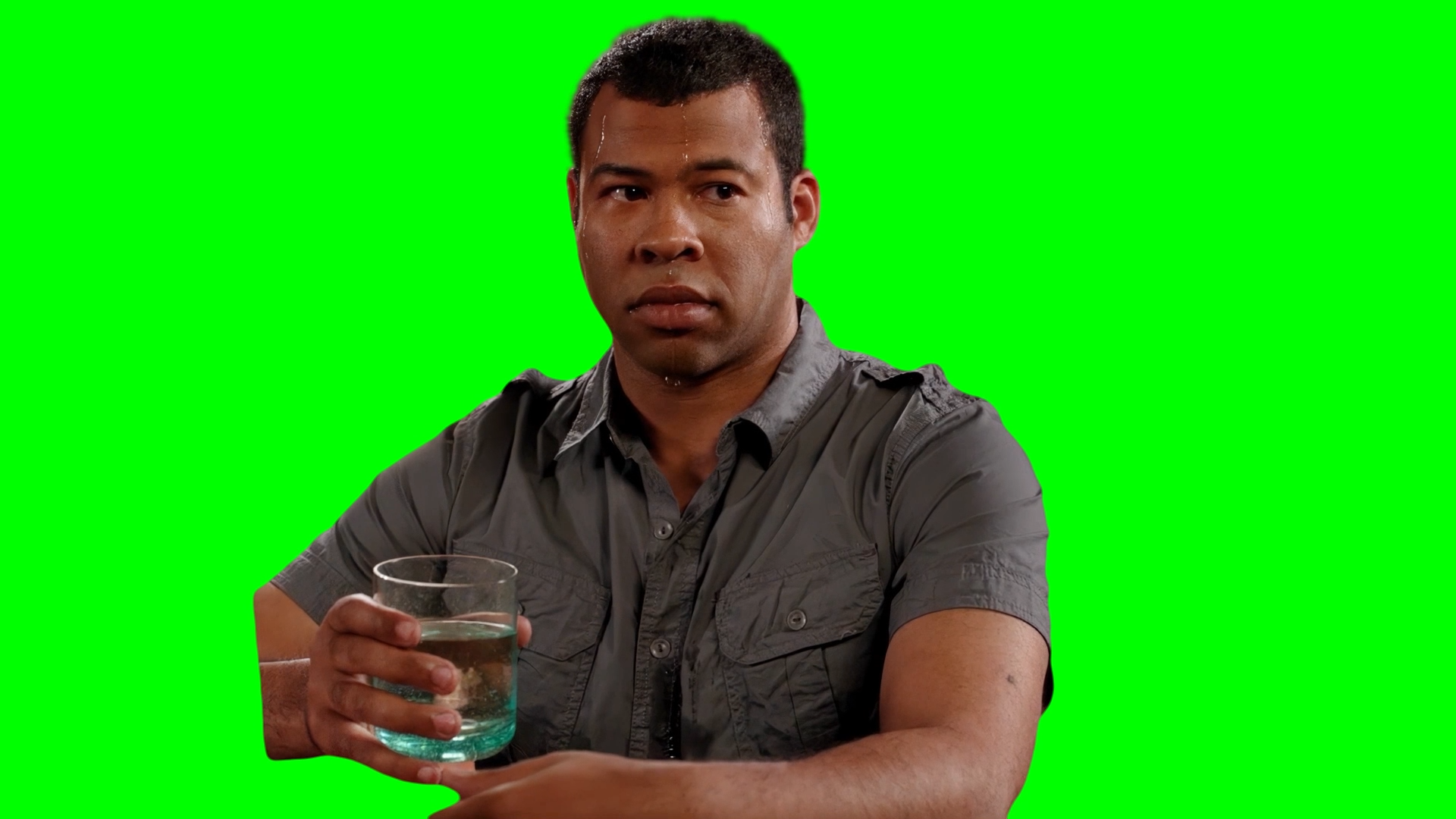 Jordan Peele sweating meme - Key and Peele (Green Screen)