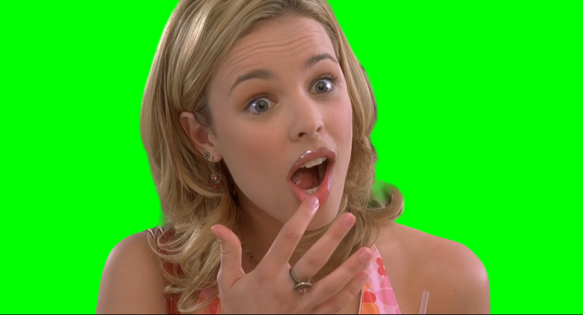 How much do I owe you? It's okay, it's on the house meme - Rachel McAdams meme (Green Screen)
