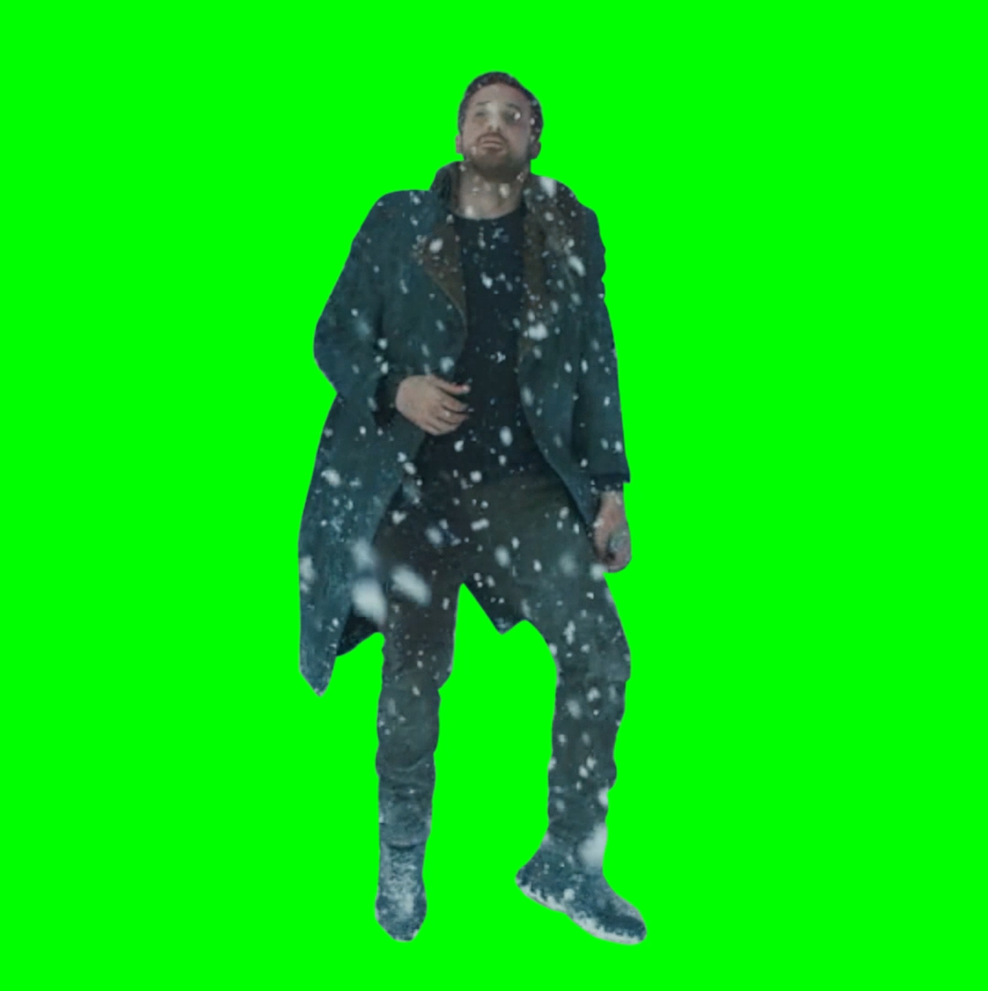 Ryan Gosling resting in the snow - Blade Runner 2049 (Green Screen)