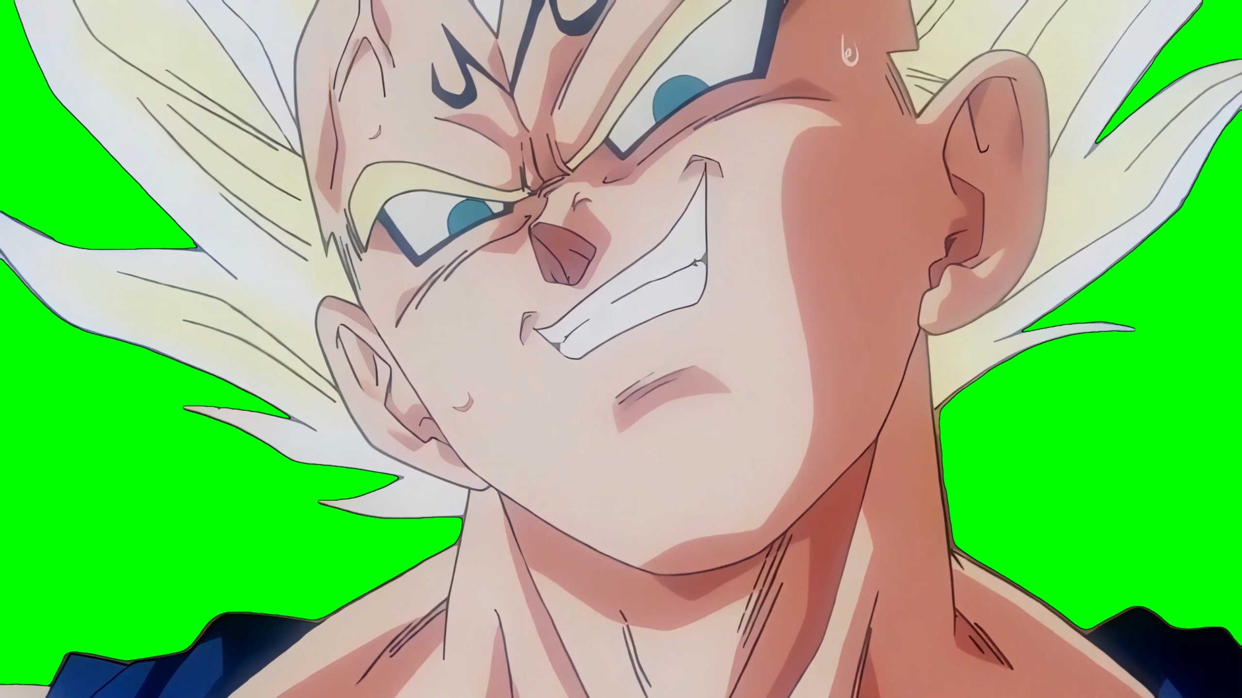 Majin Vegeta Smiling meme - Dragon Ball Z (Green Screen)