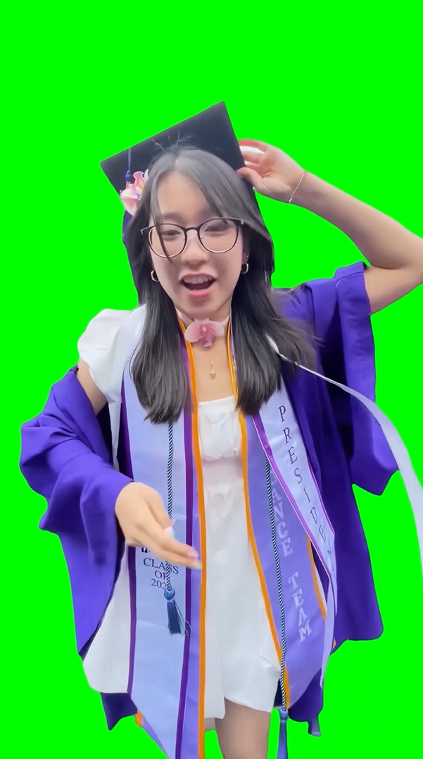 I've Been A Nasty Girl TikTok meme - Graduation Girl Dancing (Green Screen)