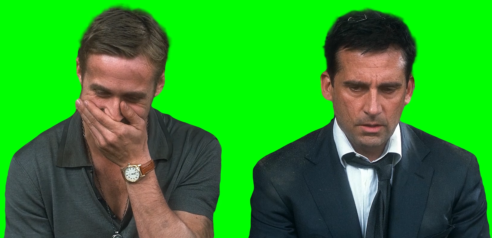 Ryan Gosling Laughing at Steve Carell meme - Crazy, Stupid, Love (Green Screen)