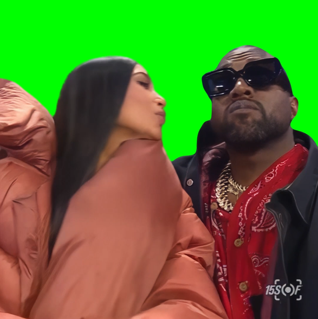 Kanye West ignoring Kim Kardashian meme (Green Screen)