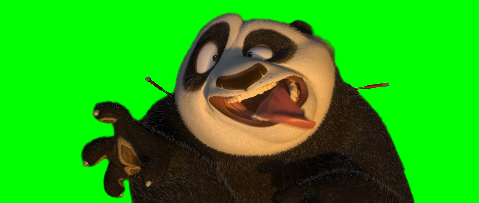 Po Making A Funny Face At Tigress meme - Kung Fu Panda (Green Screen)