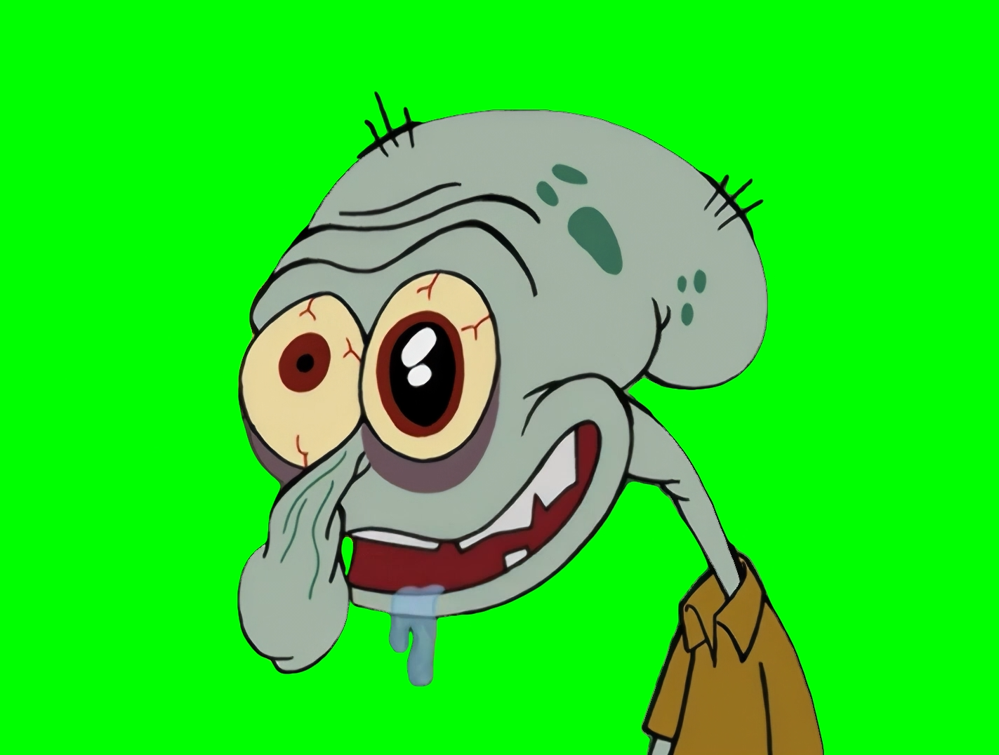 Squidward Going Crazy meme - SpongeBob SquarePants (Green Screen)