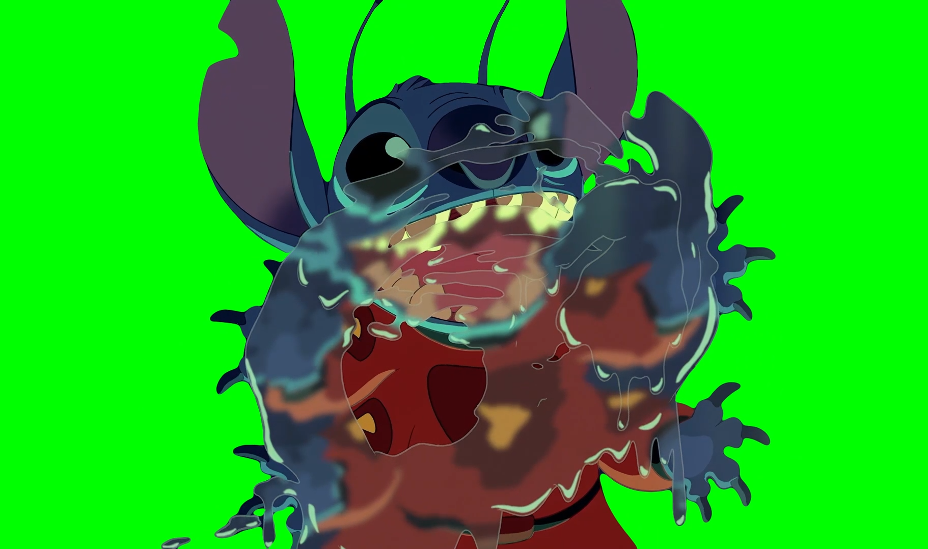 Stitch Licking Glass Window meme - Lilo and Stitch (Green Screen)