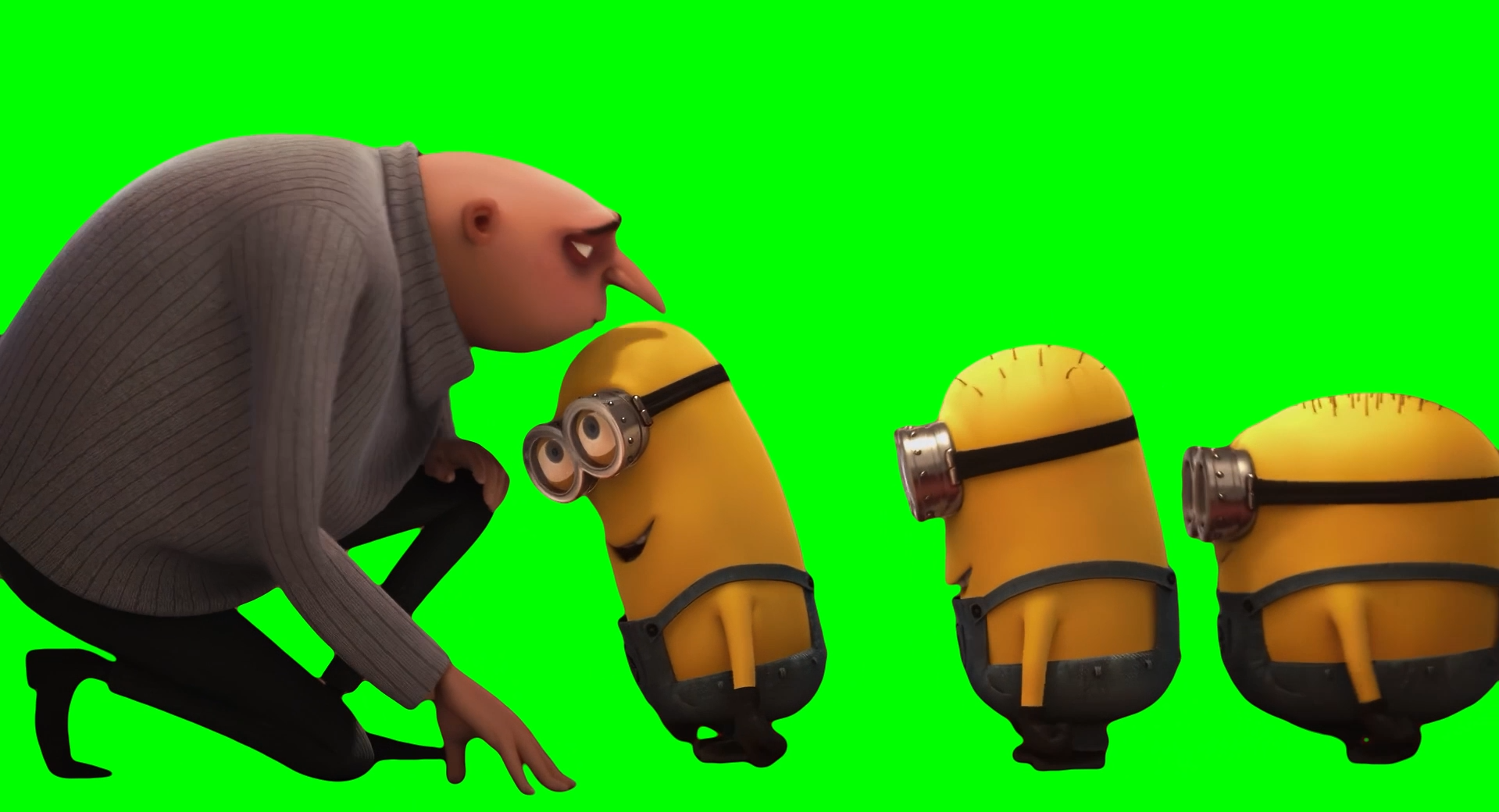 Gru kissing the Minions meme - Despicable Me (Green Screen)
