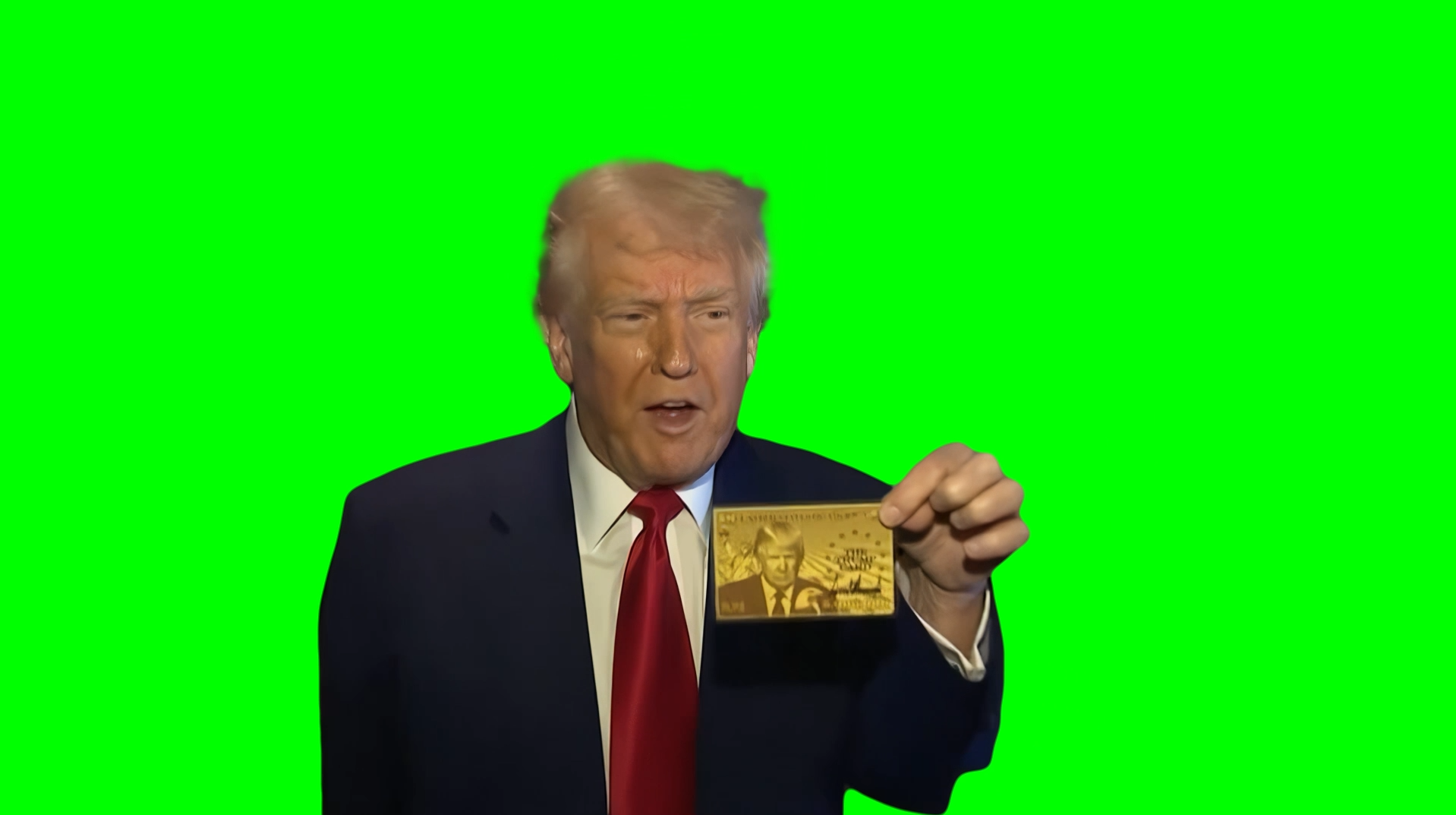Donald Trump Gold Card meme V2 (Green Screen)