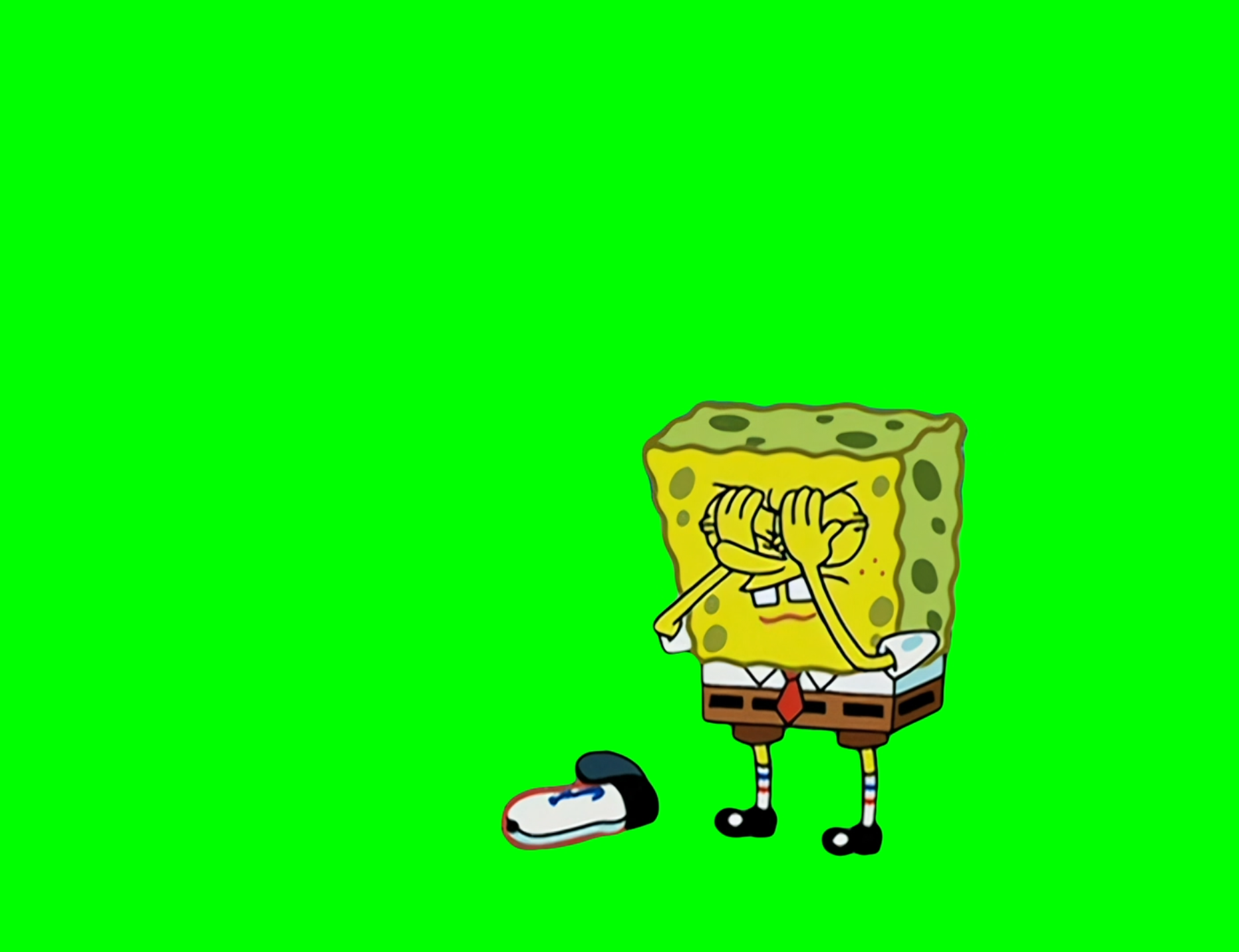 SpongeBob saying JUST GET OUT OF HERE YOU STUPID DUMB ANIMAL! meme V2 (Green Screen)