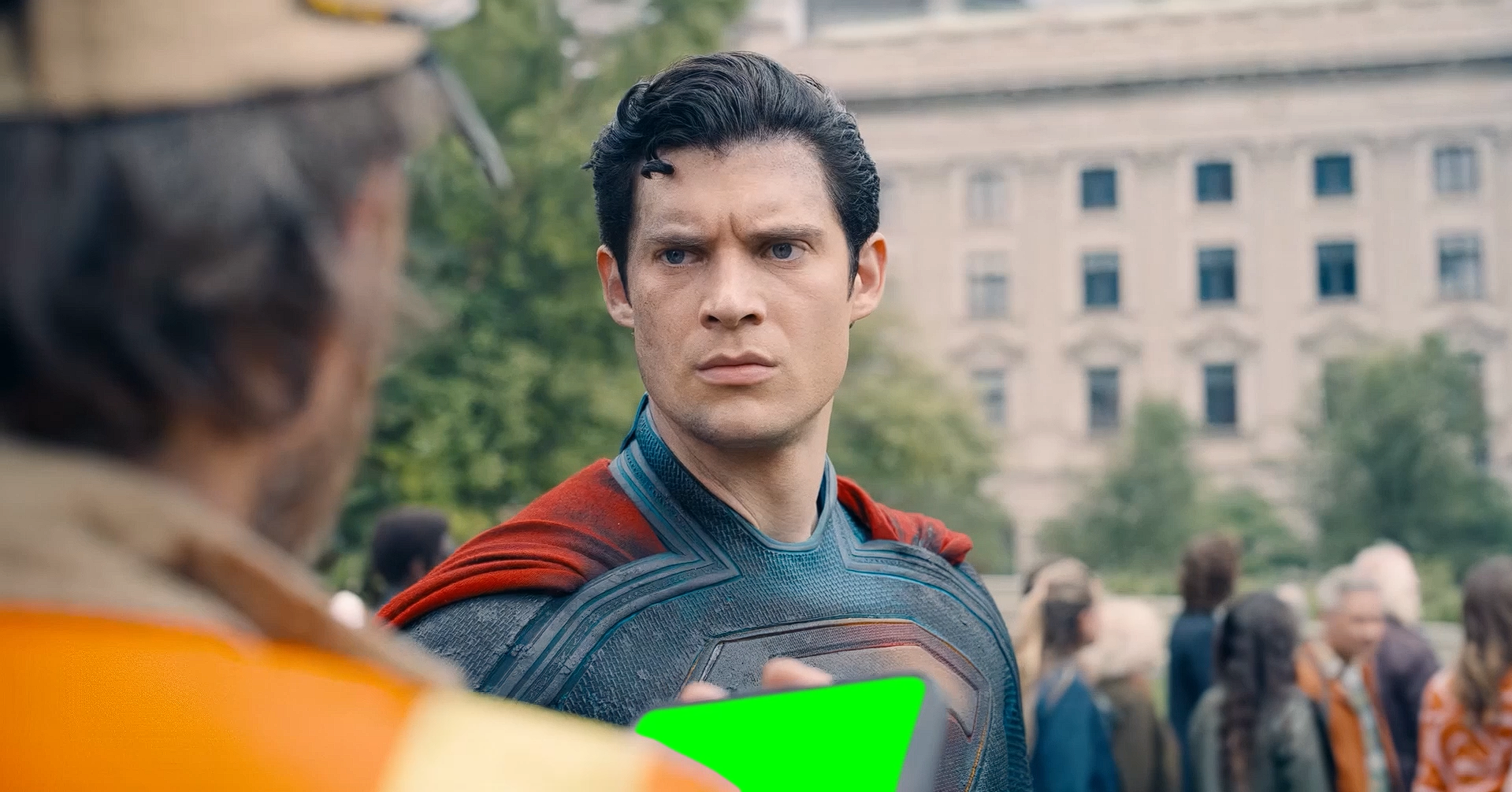 Superman Looking At Phone meme - Superman (Green Screen)
