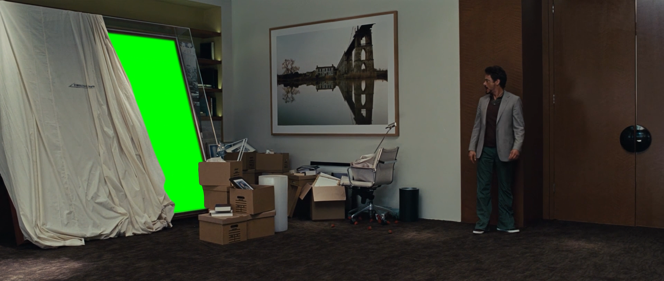 Iron Man Looking At Map meme - Iron Man 2 (Green Screen)
