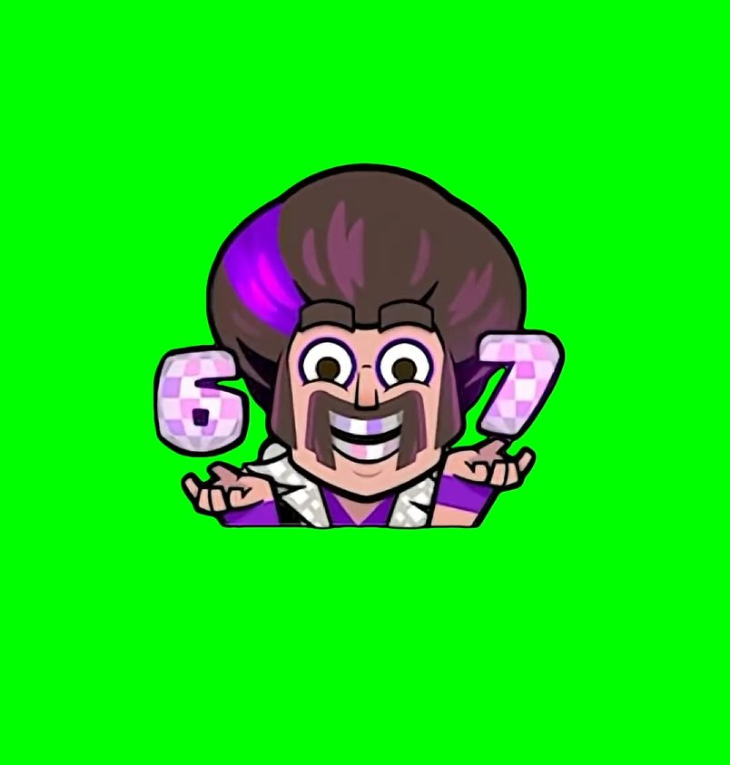 Clash Royale 67 Wizard Emote meme V2 (Green Screen)