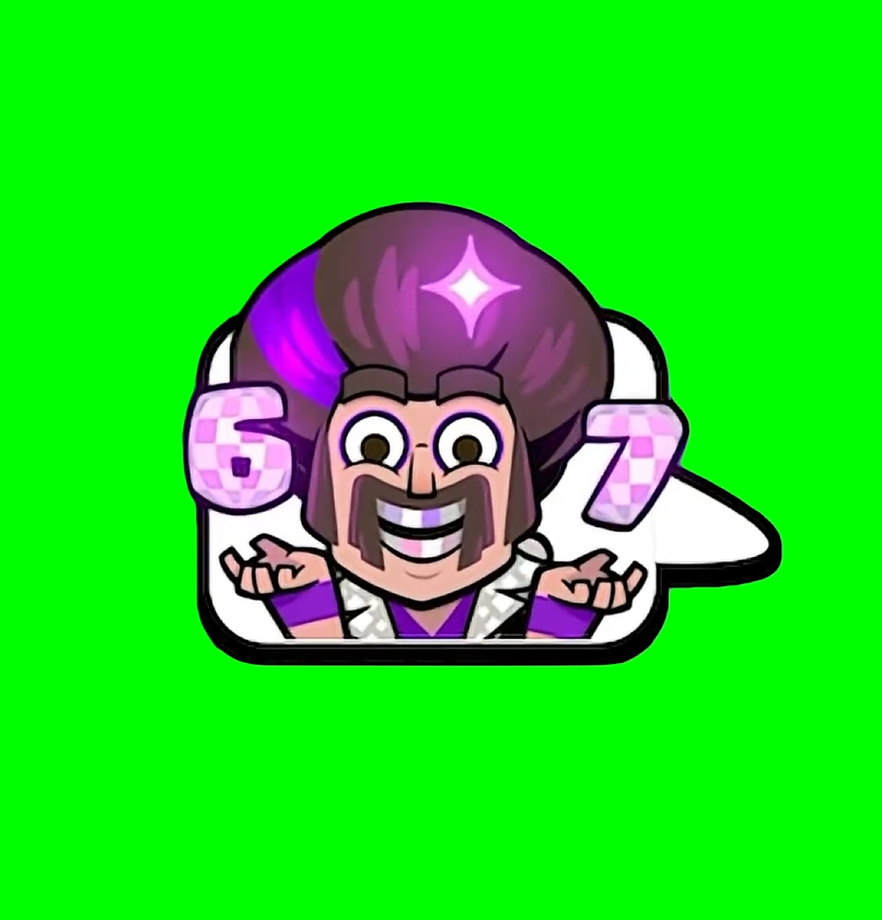 Clash Royale 67 Wizard Emote meme (Green Screen)