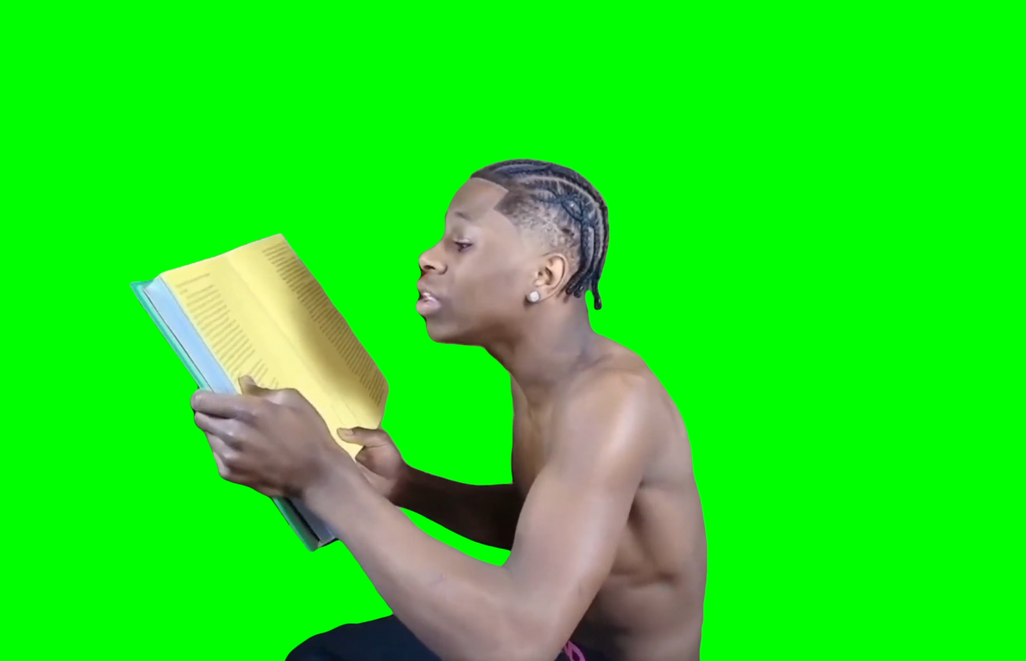 Rakai Reading Book meme (Green Screen) β CreatorSet