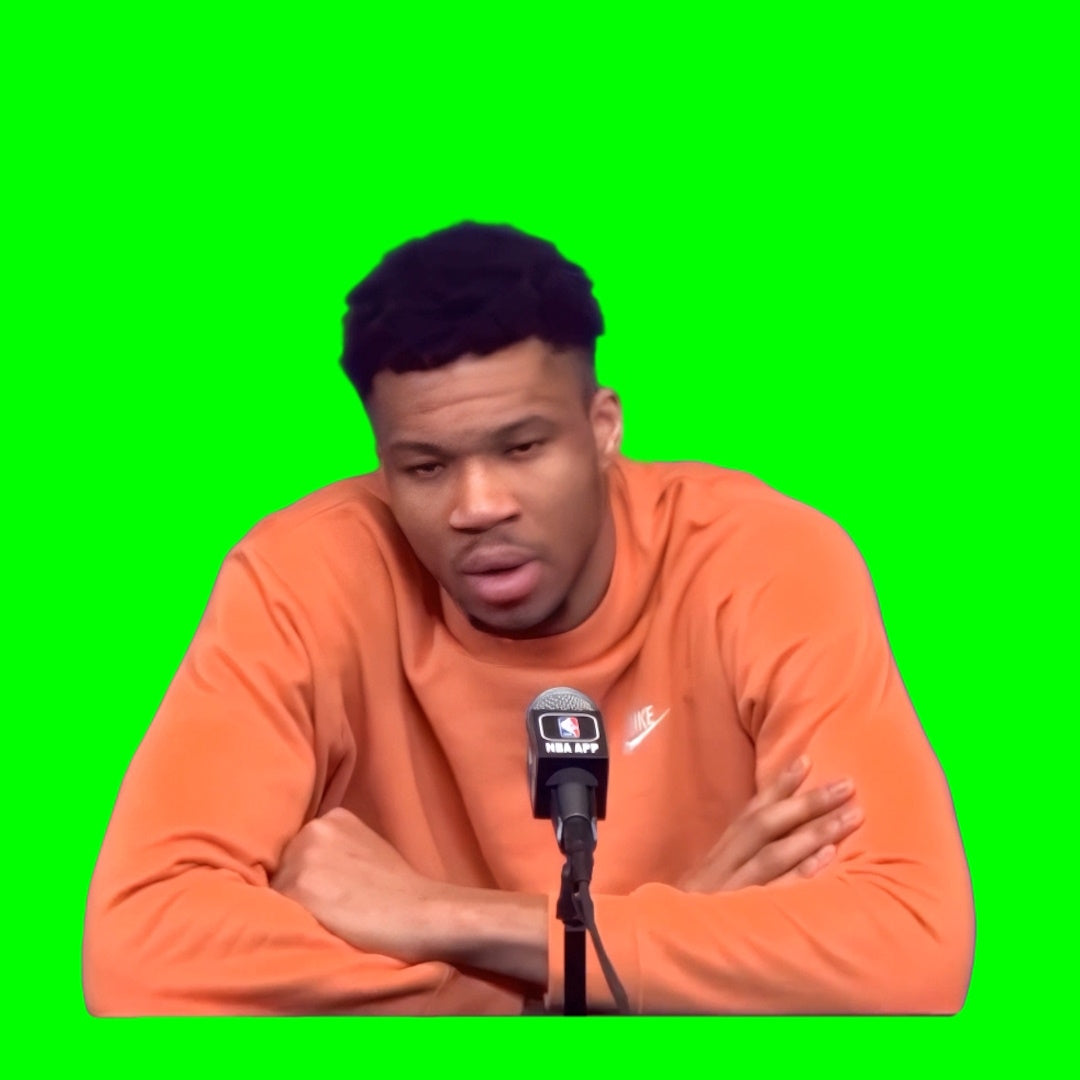 Giannis Antetokounmpo angry at reporter - NBA meme (Green Screen)