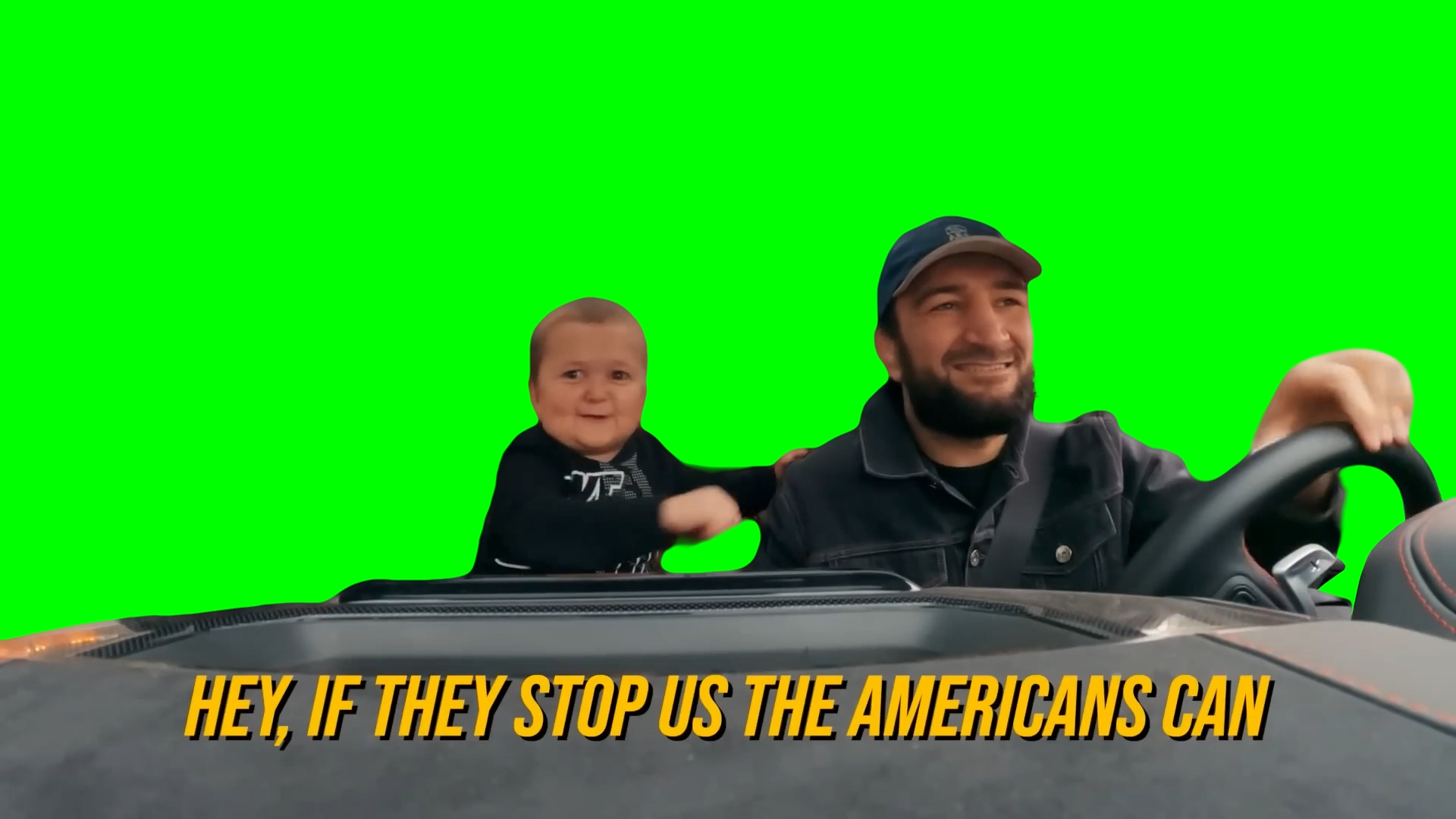 Hasbulla laughing and getting thrown out of a car window V2 (Green Screen)