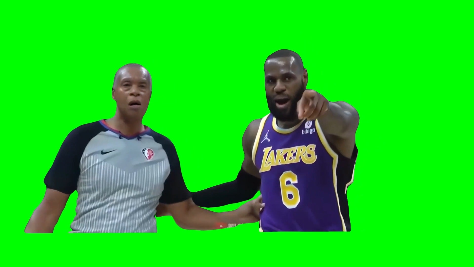 LeBron James pointing meme - NBA (Green Screen)