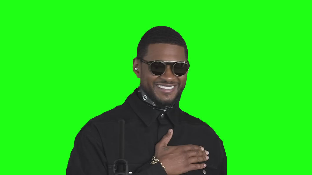 Usher Holding his Chest and Singing meme (Green Screen)