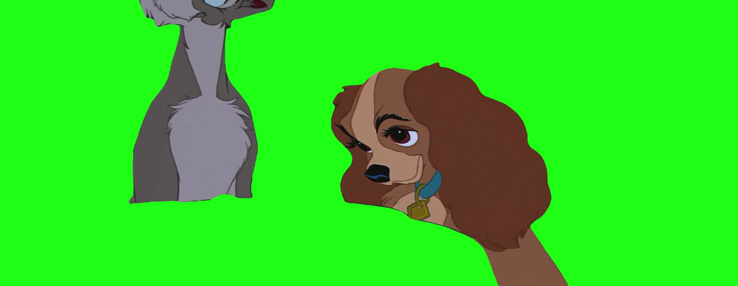 Lady and The Tramp Spaghetti Scene meme (Green Screen)