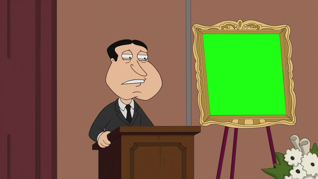 Quagmire Crying At Funeral meme - Family Guy (Green Screen)