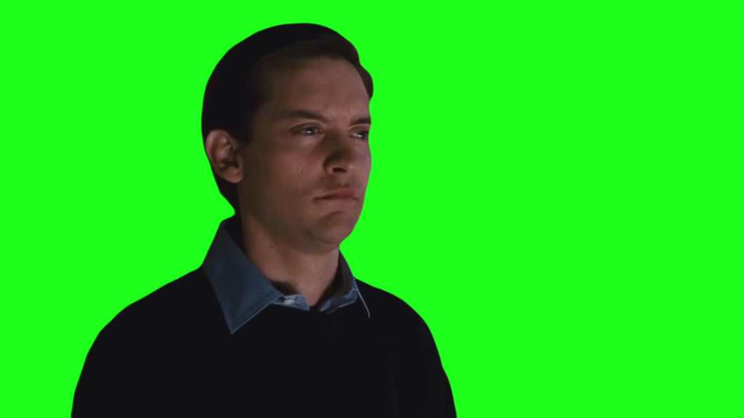 Tobey Maguire Staring Meme - Spider-Man 3 (Green Screen)