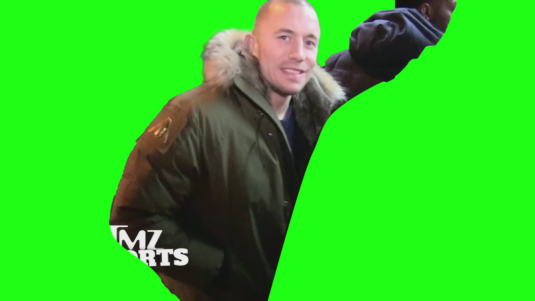 GSP and Jon Jones Meeting Outside meme (Green Screen)