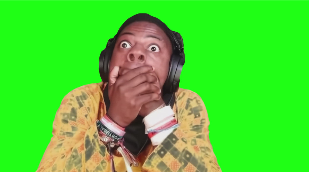 IShowSpeed Holding his Mouth meme (Green Screen)
