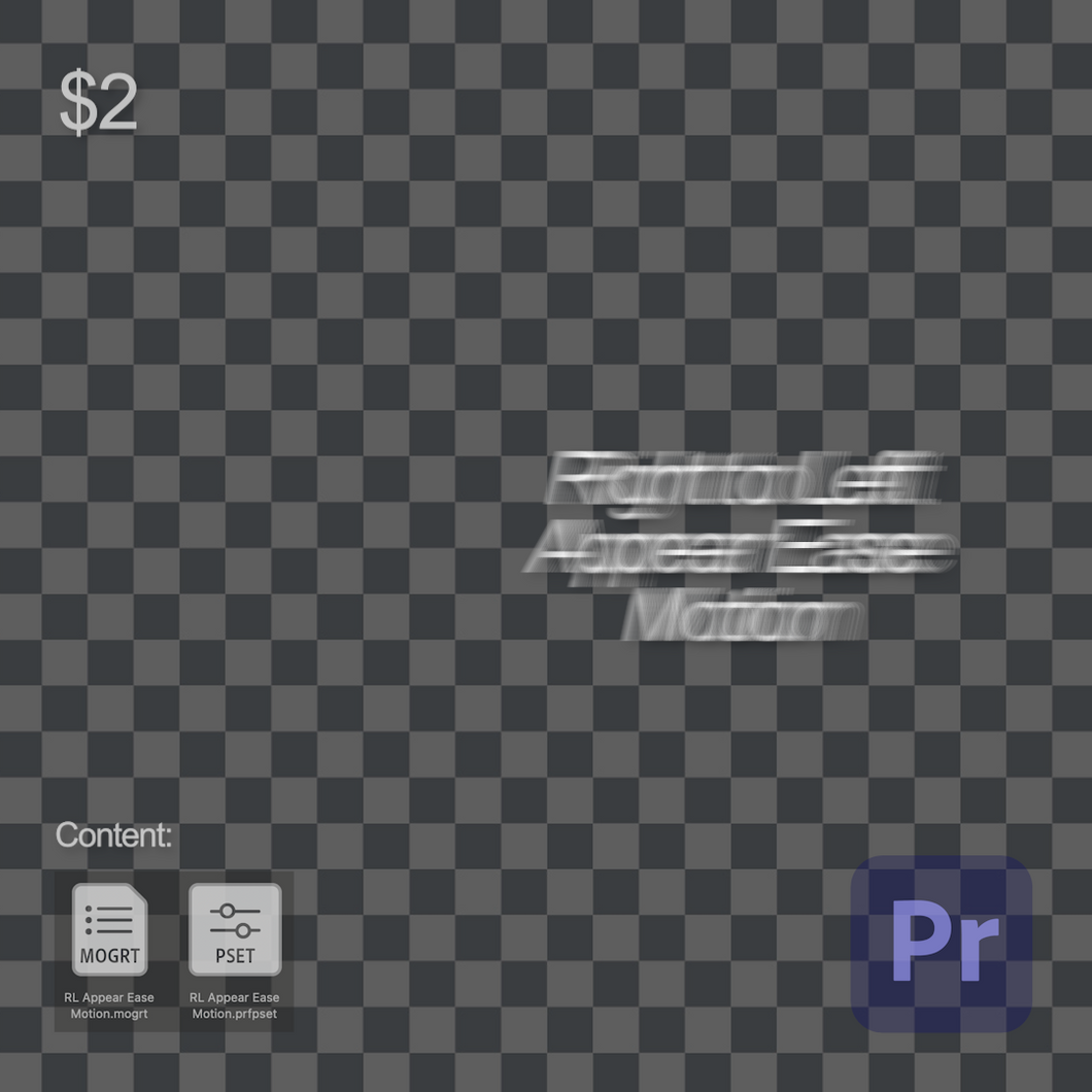 Right to Left Appear Ease Motion Text Preset