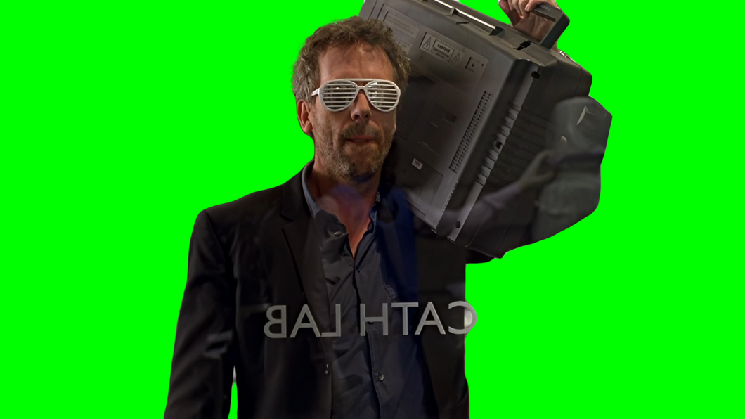 Dr. House Dancing With Boombox meme (Green Screen)