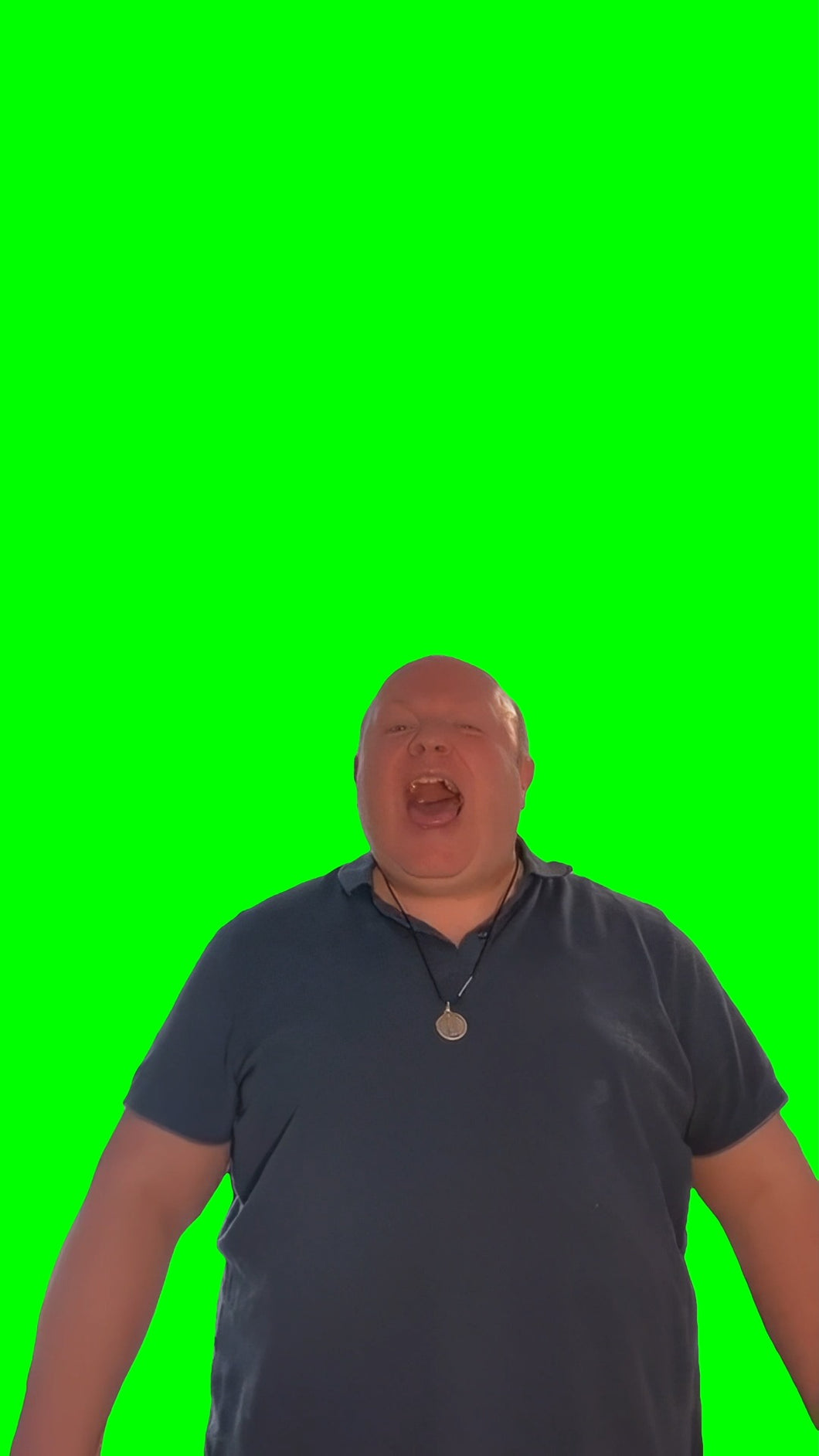 Fat Bald Guy Screaming meme (Green Screen)