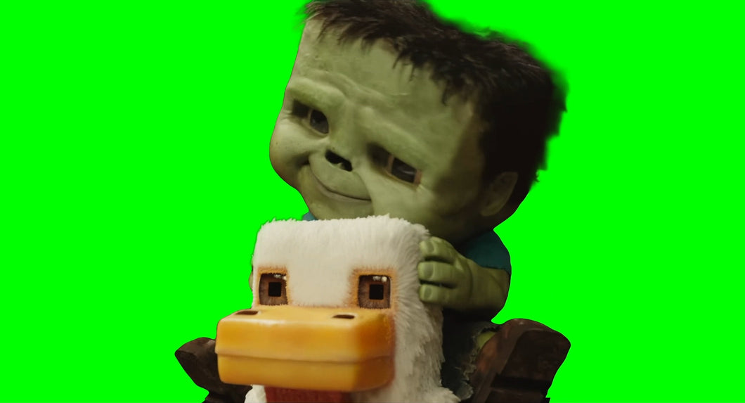 CHICKEN JOCKEY! meme - A Minecraft Movie (Green Screen)