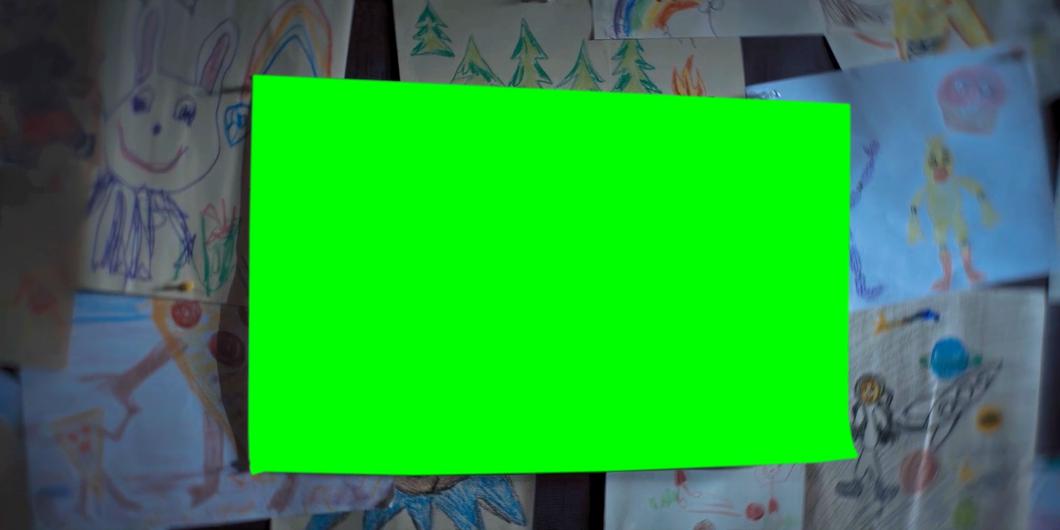 Vanessa Afton staring at a drawing FNAF movie meme (Green Screen)